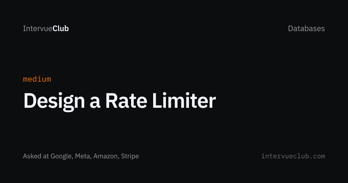 Design a Rate Limiter | IntervueClub